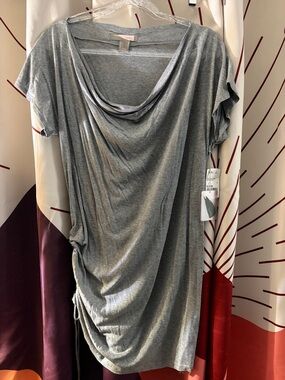 Forever 21 Heather Gray Cowl-Neck Ruched Tunic